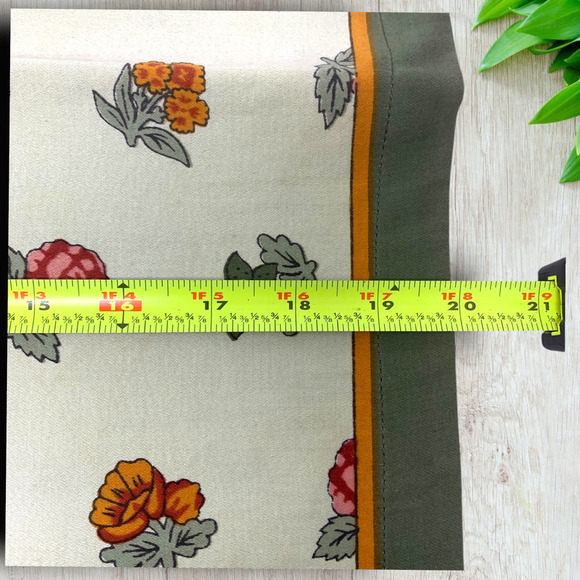 Lot 6 x Williams Sonoma Floral Napkins Square 20” Green Border Botanical - Picture 7 of 9